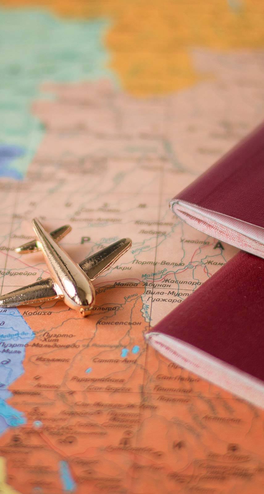 travel tourism concept passport documents airplane world map background copy space top view 141567301 Global